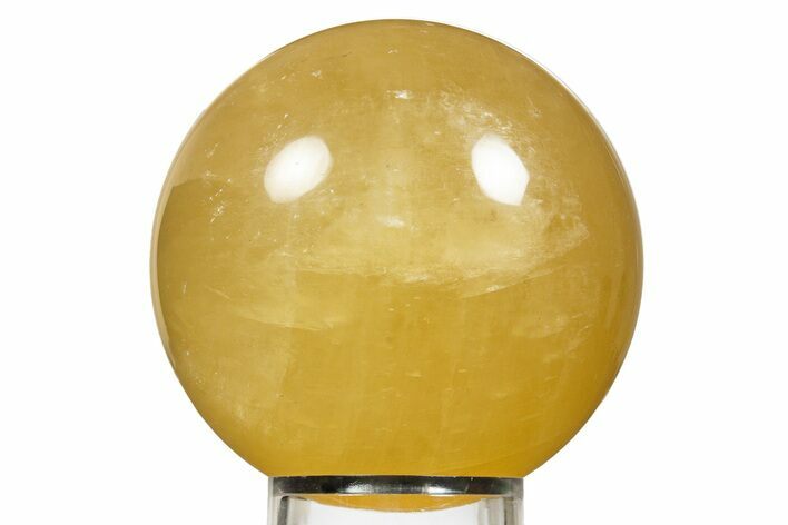 Polished Honey Calcite Sphere - China #322989